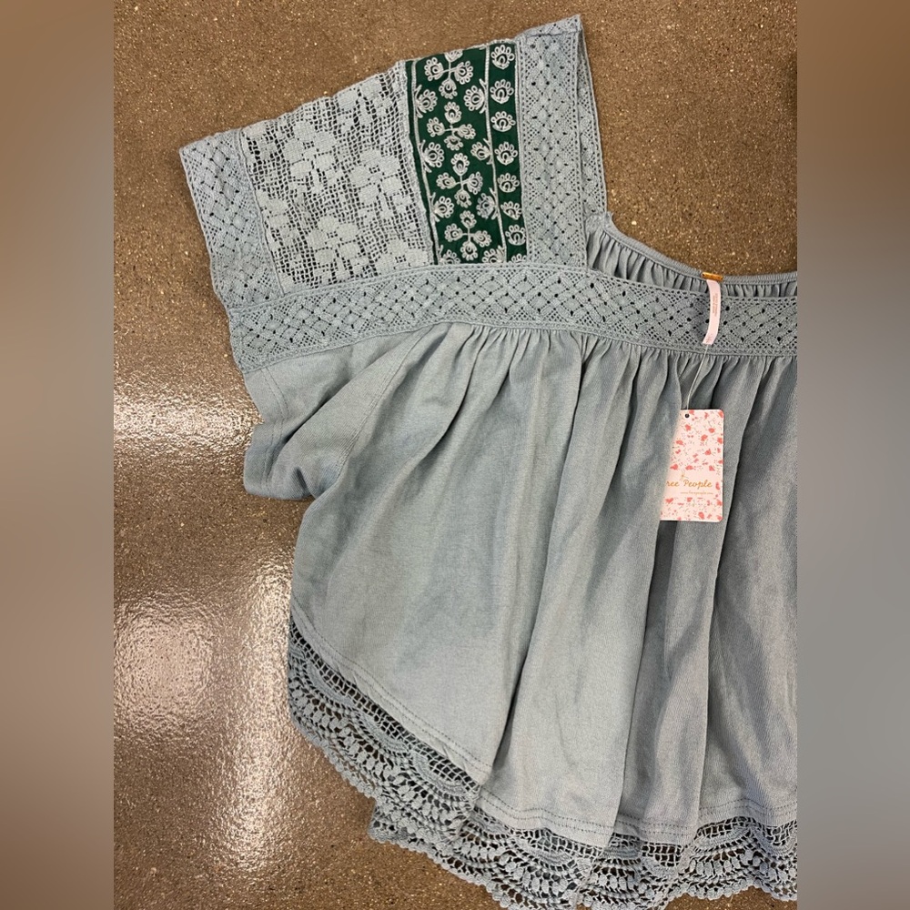 NWT Free People Prairie Days butterfly boho top sz SMALL Cottagecore prairie - Picture 11 of 11